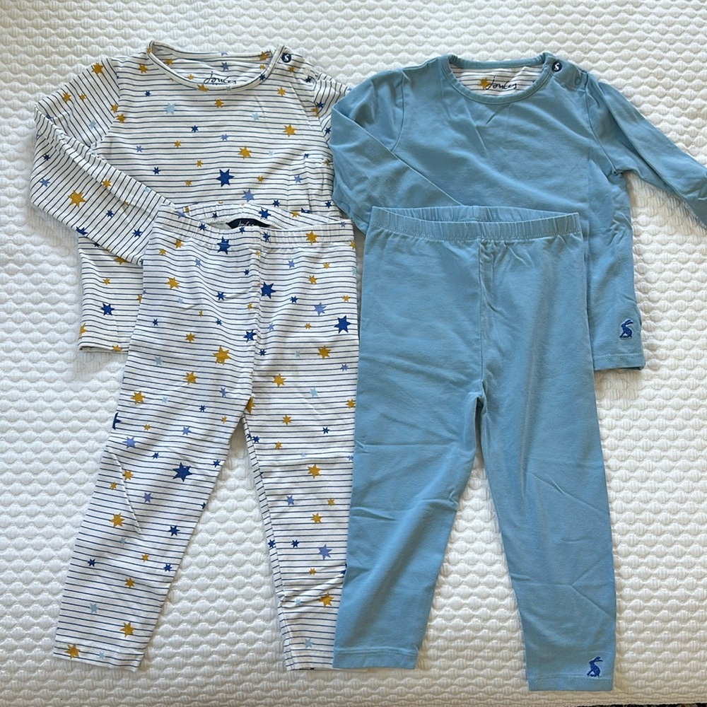 Joules - 2 Sets Matching outfits. Stars & Solid Blue. Size 18-24M